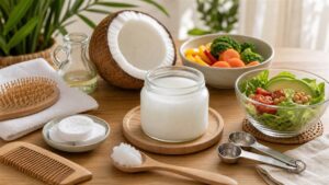 Cách sử dụng tinh dầu dừa cho tóc da và nấu ăn